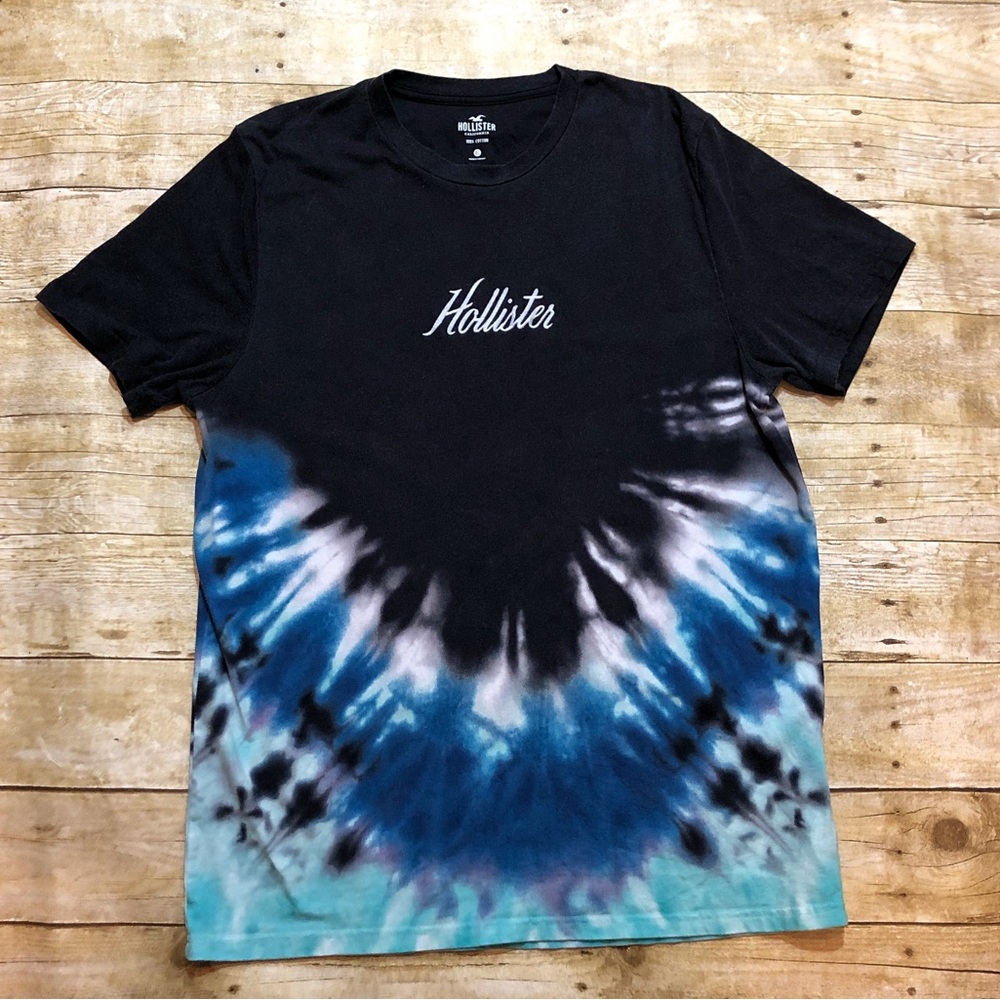 Hollister Unisex Tie Dye Short Sleeve T-Shirt With Embroidered Logo